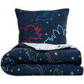 Linge de maison sur Grenoble : Parures de lit Future Home Parure de lit enfant dinosaure r&eacute;versible Bleu 140x200 cm. . Maison > Parures de lit.