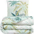 Linge de maison sur Grenoble : Parures de lit Future Home Parure de lit 2 personnes feuillage r&eacute;versible Vert 240x220 cm,260x240 cm. . Maison > Parures de lit.