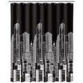Linge de maison sur Grenoble : Rideaux, stores Unimasa Rideau de douche City noir Noir 180x200 cm. . Maison & D&eacute;co > Rideaux, stores.
