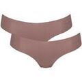 Strings Sloggi Femme String Paquet de 2 Zero Microfiber Hipstring 2.0 Marron