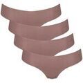 Strings Sloggi Femme String Paquet de 4 Zero Microfiber Hipstring 2.0 Marron
