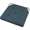 Linge de maison sur Grenoble : Galettes de chaise Stof Coussin de chaise r&eacute;versible cobalt et lin en coton 38 x 38 cm Bleu Unique. . Maison & D&eacute;co> Galettes de chaise.