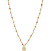 Collier Orusbijoux Collier Argent Dor&eacute; M&eacute;daillon Serti Blanc Et Pierres Quartz Dor&eacute;