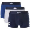 Boxers Lacoste Pack de 3 STRETCH COTTON LOGO Bleu