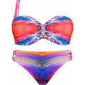Maillots de bain Luna Splendida Ensemble 2 pi&egrave;ces pr&eacute;form&eacute; 1 bretelle Rainbow Multicolore