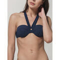 Maillots de bain Luna Splendida Haut maillot de bain bandeau pr&eacute;form&eacute; Blue Sense Bleu