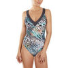 Maillots de bain Selmark Maillot de bain 1 pi&egrave;ce triangle multipositions Animal Bleu