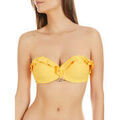 Maillots de bain Selmark Haut maillot de bain bandeau &agrave; volants Basica Mare Jaune Grenoble