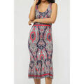 Robe Admas Robe longue estivale Blue Paisley bleu