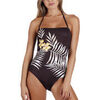 Maillots de bain Admas Maillot de bain 1 pi&egrave;ce bustier Ethnic Leaves Noir