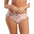 Maillots de bain Lisca Bas maillot slip de bain taille haute c&ocirc;t&eacute;s fronc&eacute;s Java Blanc