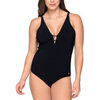 Maillots de bain Luna Splendida Maillot de bain 1 pi&egrave;ce triangle pr&eacute;form&eacute; Blue Sense Noir
