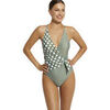 Maillots de bain Selmark Maillot de bain une pi&egrave;ce triangle pr&eacute;form&eacute; multipositions Vert