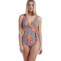 Maillots de bain sur Grenoble : Maillots de bain Admas Maillot de bain 1 pi&egrave;ce pr&eacute;form&eacute; crois&eacute; Jungle Mauve Violet