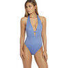 Maillots de bain Selmark Maillot de bain une pi&egrave;ce triangle pr&eacute;form&eacute; multipositions Bleu