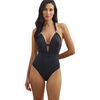 Maillots de bain Selmark Maillot de bain une pi&egrave;ce triangle pr&eacute;form&eacute; multipositions Noir