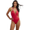 Maillots de bain Selmark Maillot de bain une pi&egrave;ce triangle pr&eacute;form&eacute; multipositions Rouge