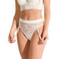 Tangas Lisca Br&eacute;silien &eacute;chancr&eacute; taille haute jarretelles amovibles Blanc