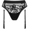 Tangas Lisca Br&eacute;silien &eacute;chancr&eacute; taille haute jarretelles amovibles Noir