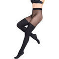 Collants & bas Lisca Collants effet bas superpos&eacute;s genoux Fashion Edgy Noir Grenoble