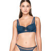 Corbeilles & balconnets Luna Splendida Soutien-gorge balconnet semi pr&eacute;form&eacute; CLAIRE Splendida Bleu