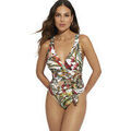 Maillots de bain Selmark Maillot de bain une pi&egrave;ce triangle pr&eacute;form&eacute; Galapagos Blanc Grenoble