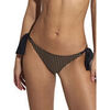 Maillots de bain Selmark Bas maillot slip de bain taille basse &agrave; nouettes Corfu Noir