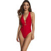 Maillots de bain Selmark Maillot de bain une pi&egrave;ce triangle pr&eacute;form&eacute; Sicilia Rouge
