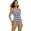 Maillots de bain Selmark Maillot de bain une pi&egrave;ce pr&eacute;form&eacute; multipositions Mykonos Bleu