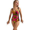 Maillots de bain sur Grenoble : Maillots de bain Lisca Maillot de bain une pi&egrave;ce shapewear pr&eacute;form&eacute; sans armatures Marron