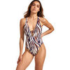 Maillots de bain Selmark Maillot de bain une pi&egrave;ce triangle pr&eacute;form&eacute; SERENGETI Blanc