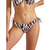 Maillots de bain Selmark Bas maillot slip de bain bikini taille basse &agrave; nouettes Blanc
