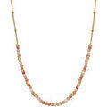 Collier Orusbijoux Collier Argent Dor&eacute; Perles Dor&eacute;e Et Pierres Quartz Rose Dor&eacute; Grenoble