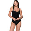 Maillots de bain Luna Splendida Maillot de bain amincissant 1 pi&egrave;ce pr&eacute;form&eacute; TK-5 Blue Noir