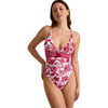 Maillots de bain Selmark Maillot de bain une pi&egrave;ce triangle pr&eacute;form&eacute; ACANTHUS Rose
