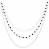 Collier Orusbijoux Collier Argent Triple Collier Petite Perles Spinelle Noire Argent&eacute;