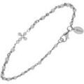 Bracelets Orusbijoux Bracelet Argent Rhodi&eacute; Croix Zirconium Blanc Et Pierres Argent&eacute; Grenoble