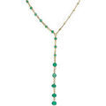 Colliers sur Grenoble : Collier Orusbijoux Collier Argent Dor&eacute; Cascade Cravate Pierre Onyx Vert Dor&eacute;