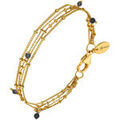 Bracelets sur Grenoble : Bracelets Orusbijoux Bracelet Argent Dor&eacute; Multiples Chaine Et Pierres Naturelles Dor&eacute;