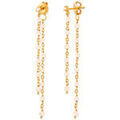 Boucles d'oreille sur Grenoble : Boucles oreilles Orusbijoux Boucles D Oreilles Argent Dor&eacute;e Double Chaine Longue Et Dor&eacute;