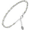 Bracelets Orusbijoux Bracelet En Argent Rhodi&eacute; Double Chaine Pierres Naturelles Argent&eacute;
