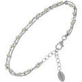 Bracelets sur Grenoble : Bracelets Orusbijoux Bracelet En Argent Rhodi&eacute; Double Chaine Pierres Naturelles Argent&eacute;