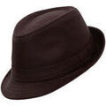 Chapeau Chapeau-Tendance Chapeau trilby fa&ccedil;on cuir MAX T55 Marron Grenoble