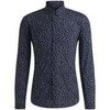 Chemise BOSS Chemise &agrave; motifs marine Bleu