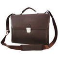 Serviettes sur Grenoble : Porte document Katana Cartable 1 Soufflet Cuir De Vachette Grain&eacute; K 69326 Marron