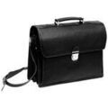 Serviettes sur Grenoble : Porte document Katana Cartable 3 Soufflets Cuir De Vachette Grain&eacute; K 69329 Noir