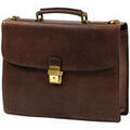 Serviettes sur Grenoble : Porte document Gerard Henon Cartable Arizona Cuir De Vachette Gras 1 Soufflet GH 5225