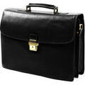 Porte document Gerard Henon Cartable Arizona Cuir De Vachette Gras 2 Soufflets GH 5226 Grenoble