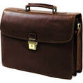 Serviettes sur Grenoble : Porte document Gerard Henon Cartable Arizona Cuir De Vachette Gras 2 Soufflets GH 5226