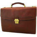 Porte document Gerard Henon Cartable Arizona Cuir De Vachette Gras 2 Soufflets GH 5226